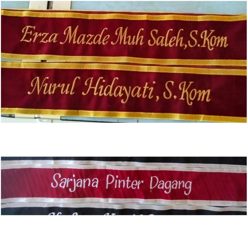 Jual 1 HARI JADI SELEMPANG SASH WISUDA BAHAN BLUDRU LIST PITA