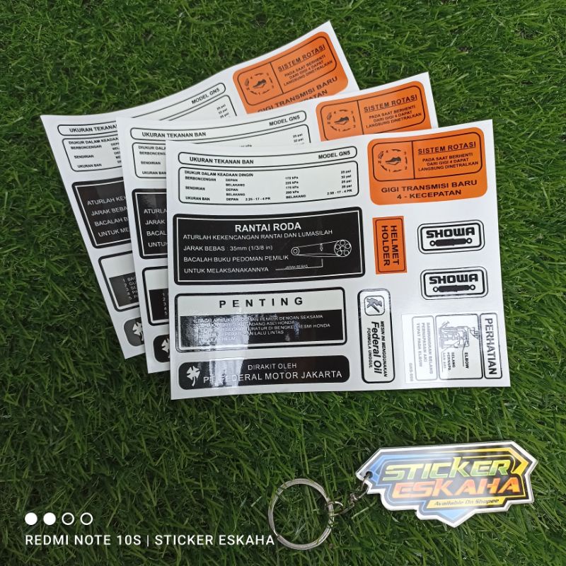 Jual Sticker Warning Penting Honda Astrea Star Grand Prima Supra