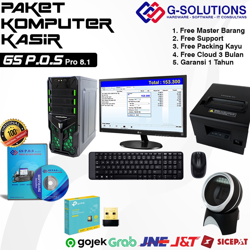 Jual Paket Komputer Kasir Full Set Unlimited Support Siap Kerja