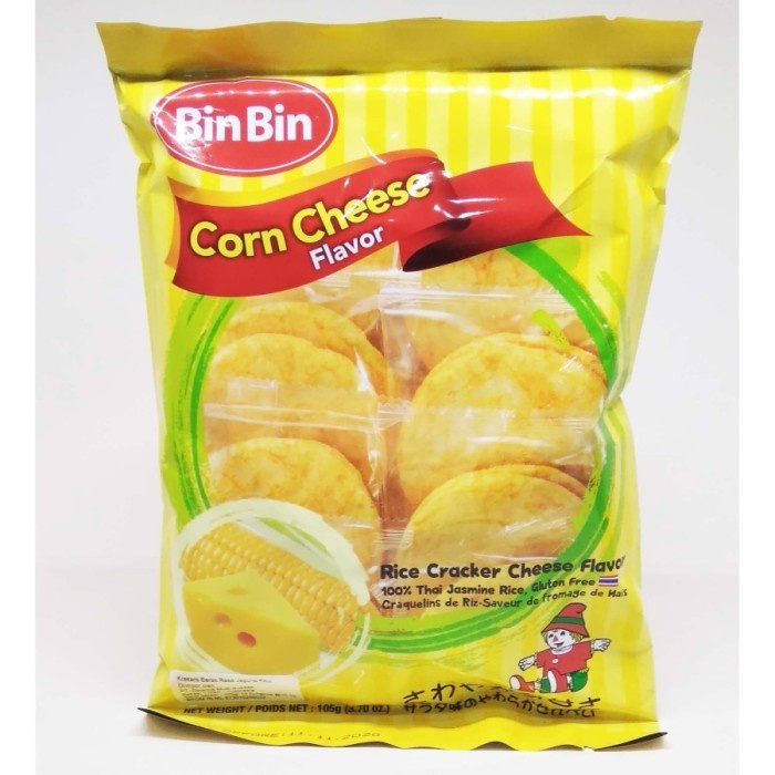 Jual Bin Bin Rice Cracker Corn Cheese Kerupuk Biskuit Beras Non MSG