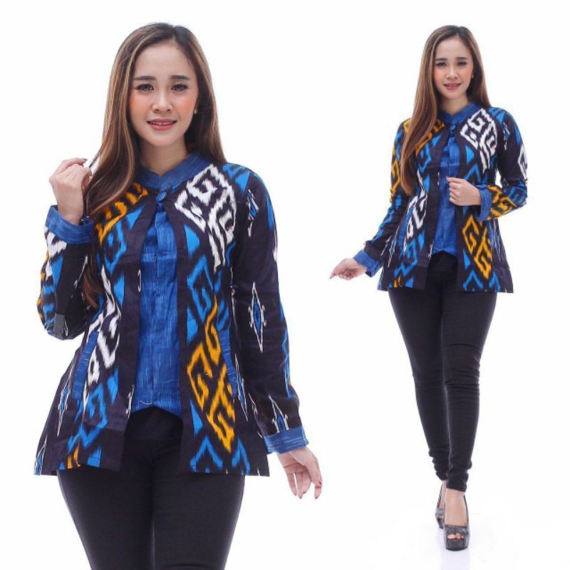 Jual BLOUSE BATIK WANITA ATASAN BATIK PEKALONGAN BAJU BATIK ETNIK TENUN