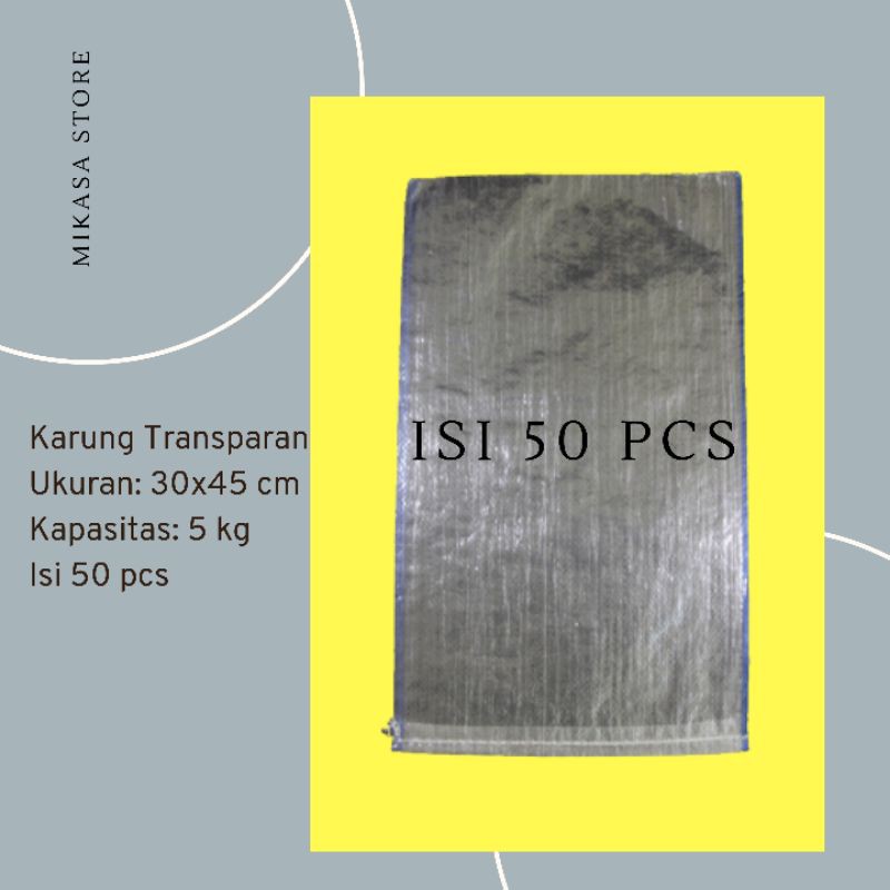 Jual Karung Beras Transparan 5 Kg Ukuran 30x45 Isi 50 Pcs Shopee