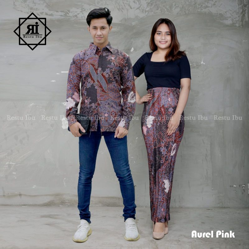 Jual Indah Kebaya Kemeja Batik Pria Modern Lengan Panjang Couple