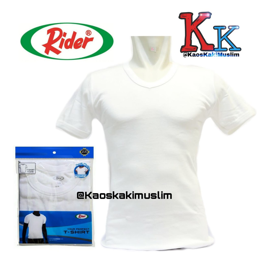 Jual KaosKakiMuslim O Neck Oblong RIDER Putih Kaos Oblong Pria