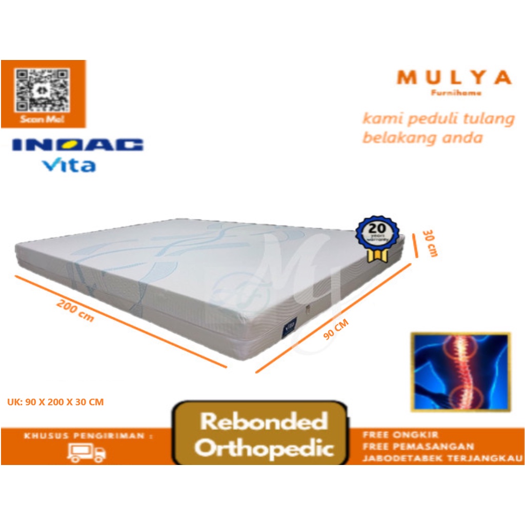 Jual Kasur Inoac Rebonded Orthopedic Vita Foam Uk X Shopee Indonesia