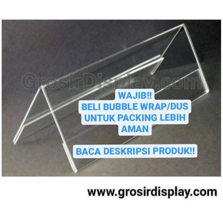 Jual Akrilik Kartu Nama Meja Display Papan Nama Acrylic Stand Sisi