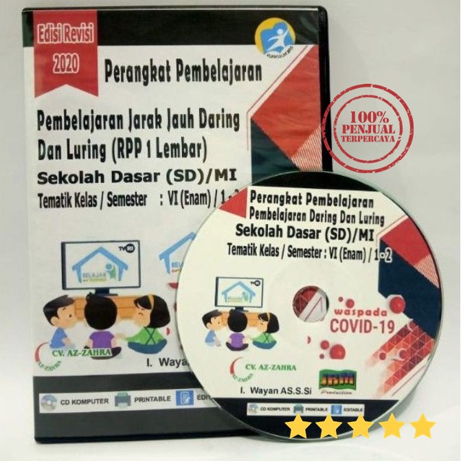 Jual CD RPP DARING PJJ Dan Tatap Muka 1 Lembar Tematik SD MI Kelas 6