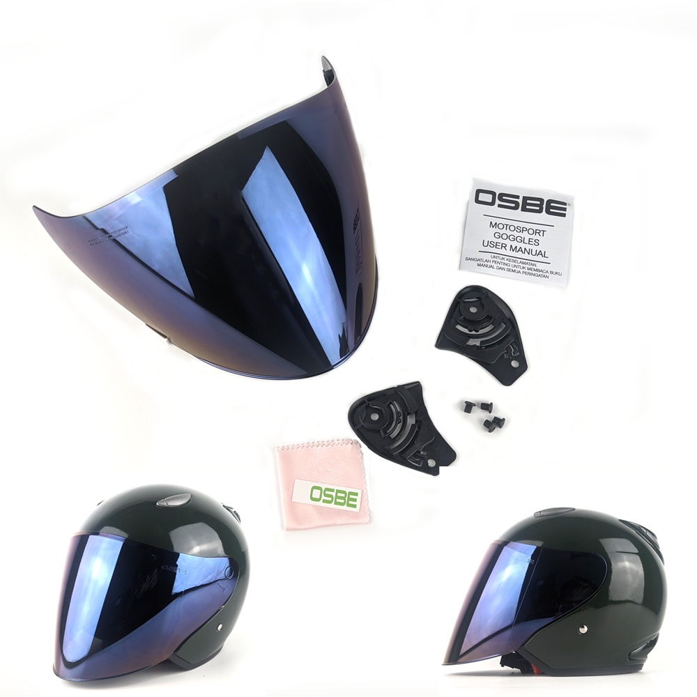 Jual Osbe Kaca Helm Flat Visor Venom Iridium KYT Dj Maru Galaxy Revo