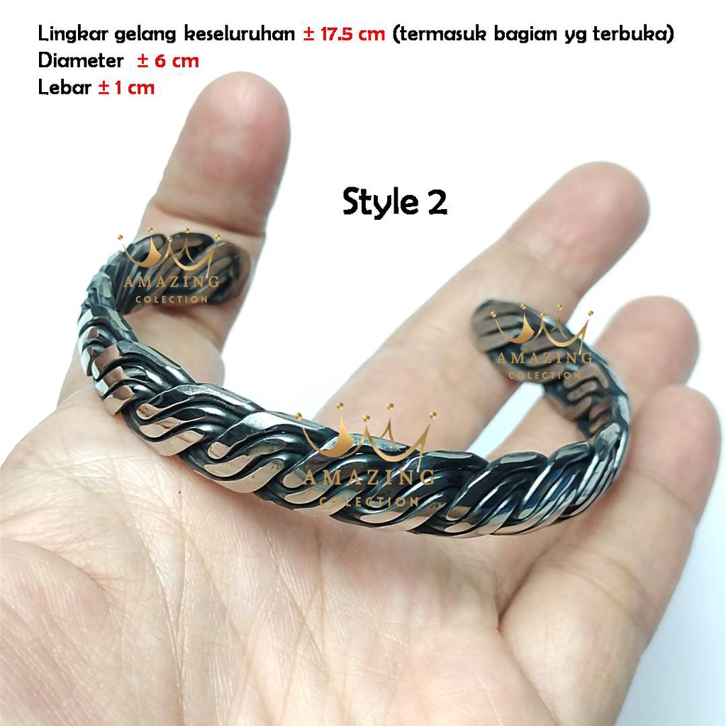 Jual Harga Pcs Gelang Pria Keren Terbaru Baja Putih Anyam Papua Etnik