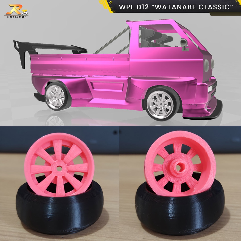 Jual WPL D12 Velg Watanabe Classic Velg Dan Ban 1 Set RC Drift 3D