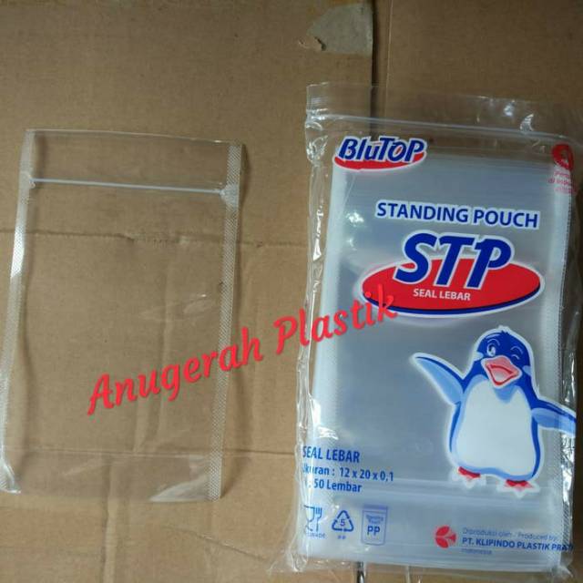 Jual Standing Pouch Seal Lebar Merek BluTop Ukuran 12 Cm X 20 Cm