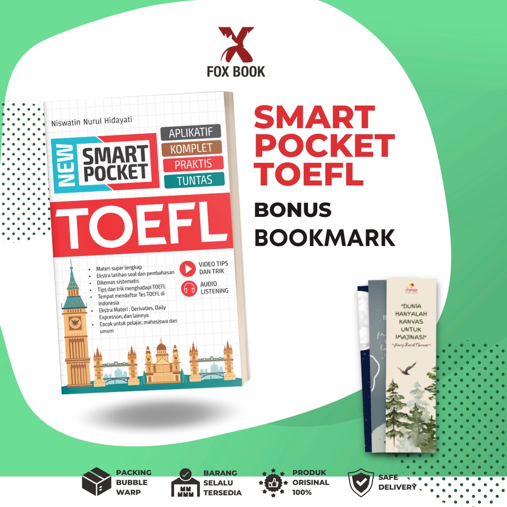 Jual Buku Belajar Bahasa Inggris TOEFL New Smart Pocket TOEFL