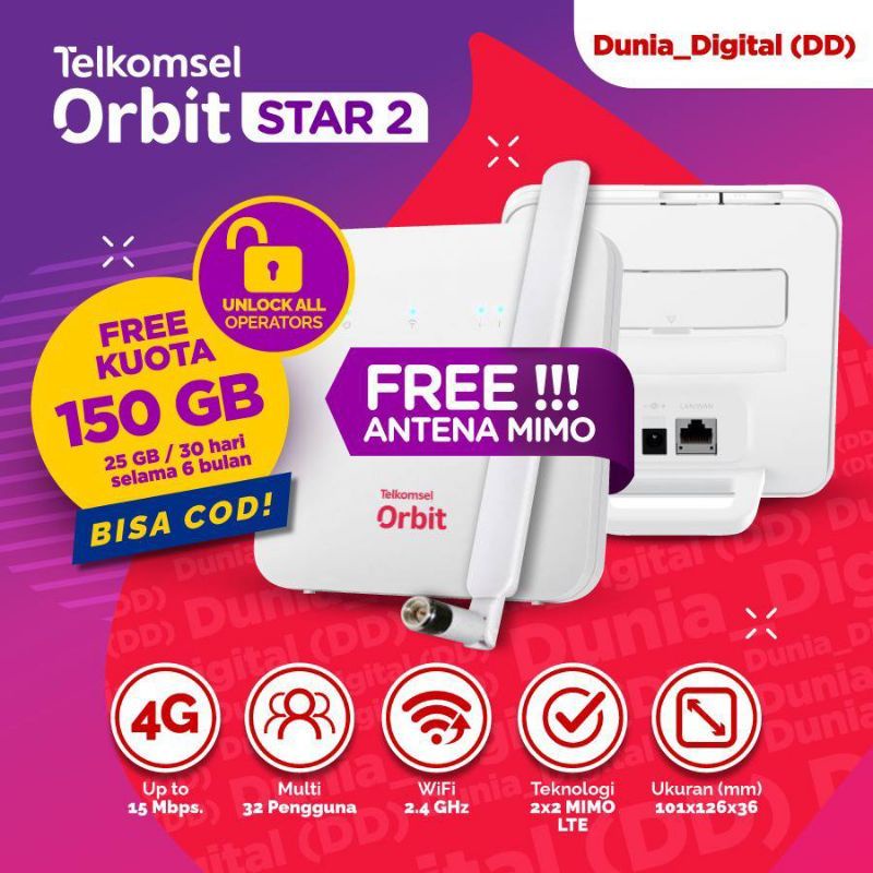 Jual Telkomsel Orbit Star 2 Modem Huawei B312 Orbit Star H1 Modem