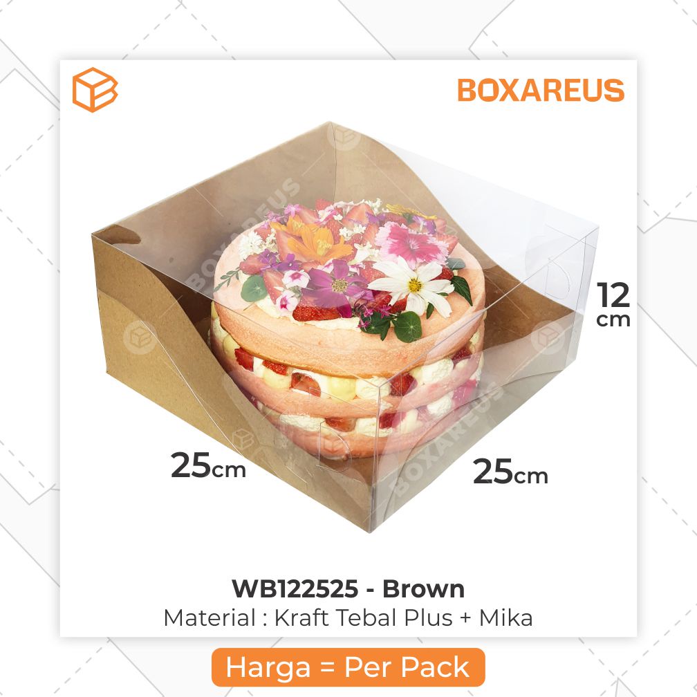 Jual Cake Box Mika Dus Packaging Kue Lapis Kemasan Window Bolu