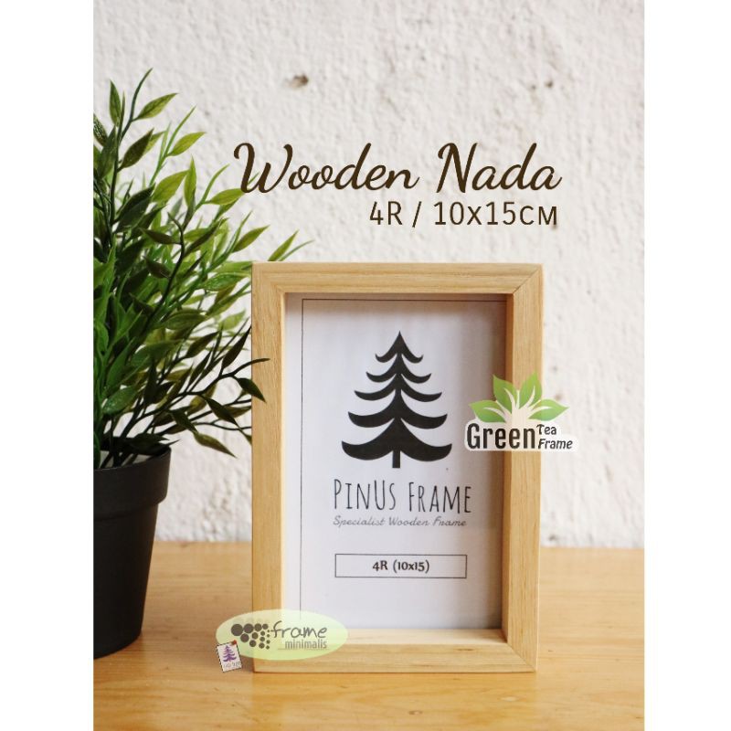 Jual Frame Foto Kayu 4R 10x15cm Wooden Nada Bingkai Foto Minimalis