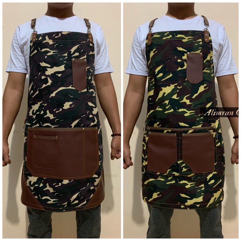 Jual Apron Barista Kombinasi Kulit Celemek Masak Shopee Indonesia