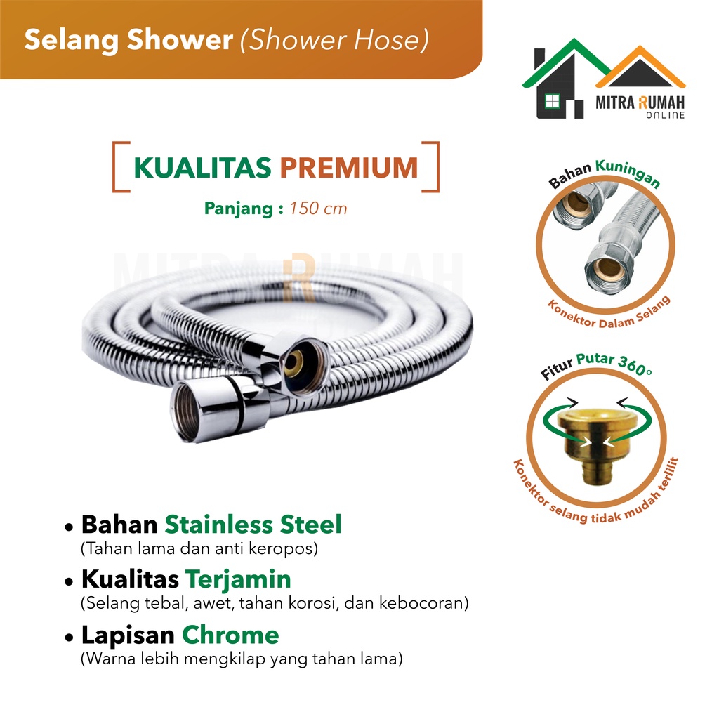 Jual Selang Anyam Fleksibel Flexible Braided Hose Shower Mandi Sink