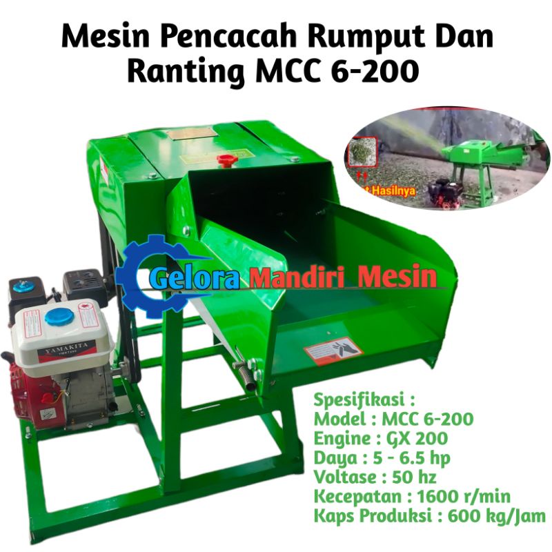 Jual MESIN PENCACAH RUMPUT DAN RANTING DAN JERAMI MCC 6 200 Mesin