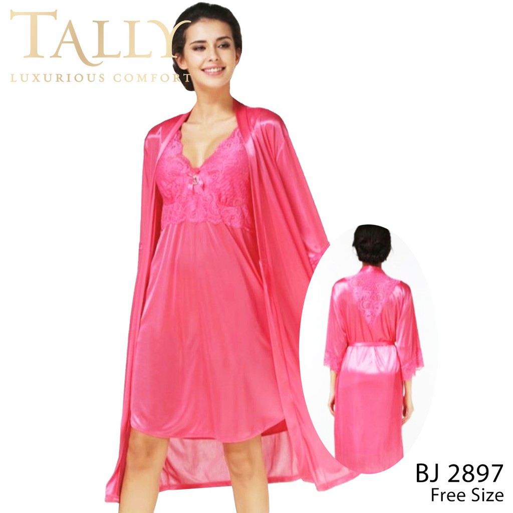 Jual TALLY Kimono Lingerie Night Dress Baju Tidur Premium Satin Sexy