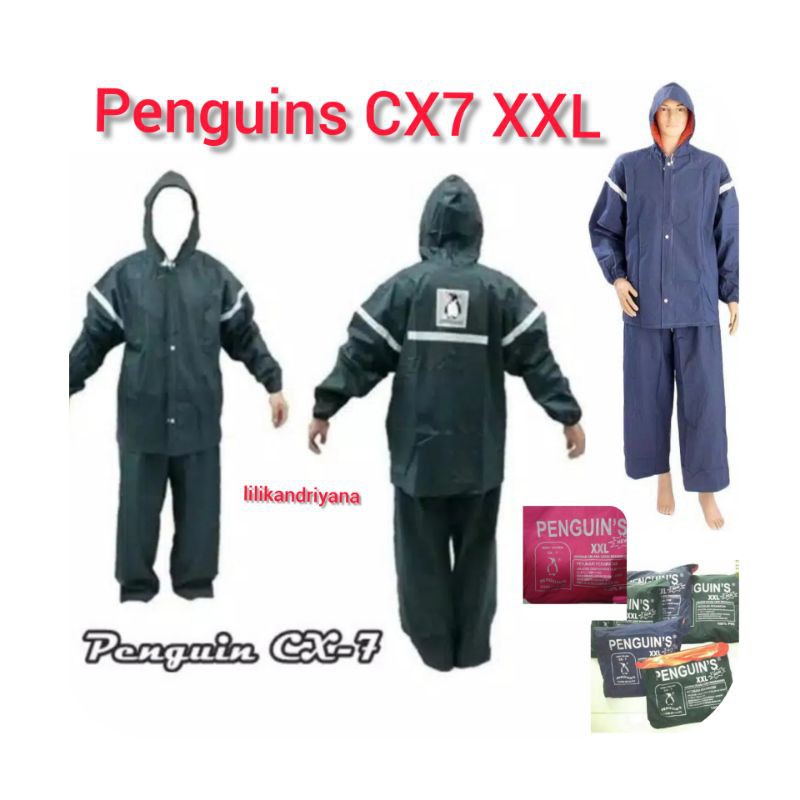 Jual Grosir Original Jas Hujan Penguin CX7 Jaket Celana Size L XL XXL