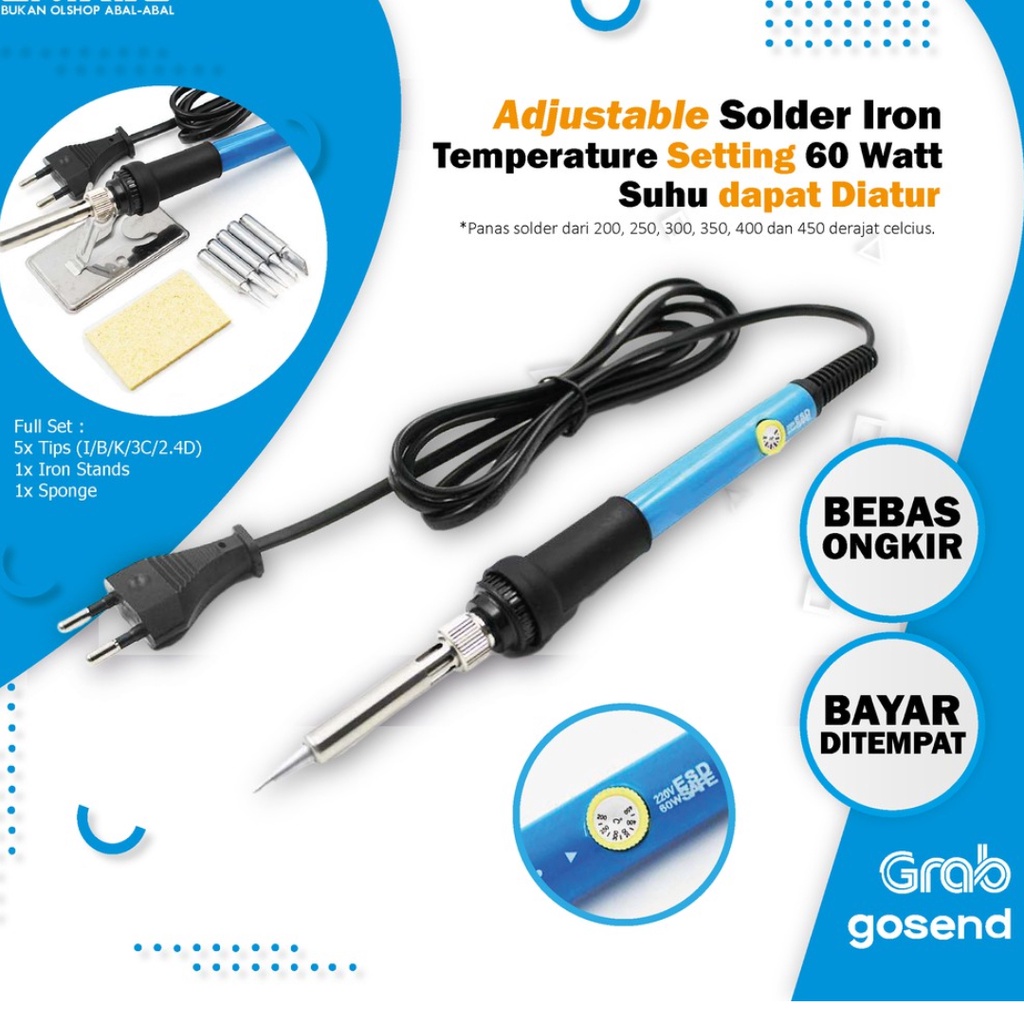 Jual Solder Listrik Iron Adjustable Temperature W Kawat Timah Alat