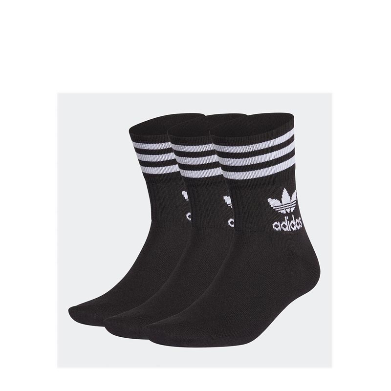 Jual Adidas Unisex Mid Cut Crew Socks Pairs Black White Shopee