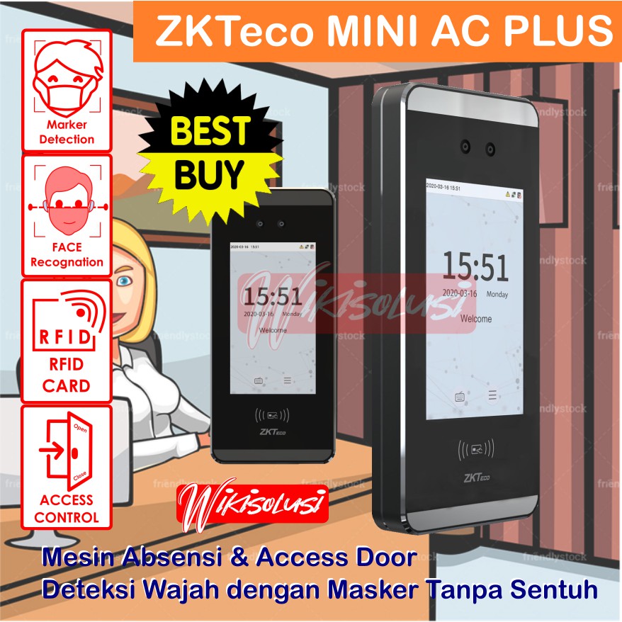 Jual Mesin Absen Wajah Masker Absensi Access Door Wajah Kartu Rfid