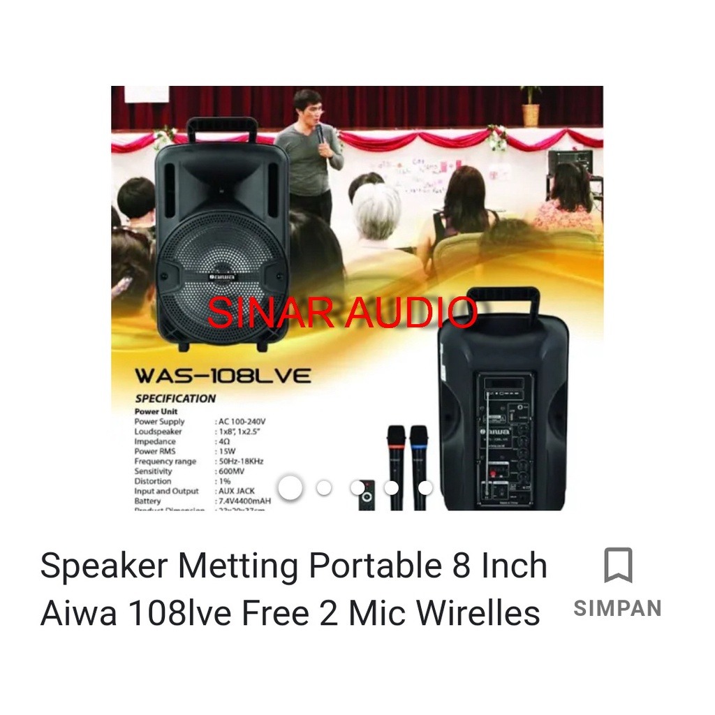 Jual Speaker Portable Meeting Wireless AIWA Was 108LVE Original