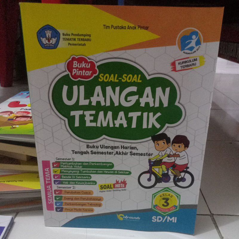 Jual BUKU PINTAR SOAL SOAL ULANGAN TEMATIK KURIKULUM TERBARU KELAS 3 SD