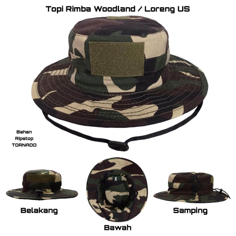 Jual Topi Rimba Woodland Tactical Bdu Molay Topi Rimba Loreng Us