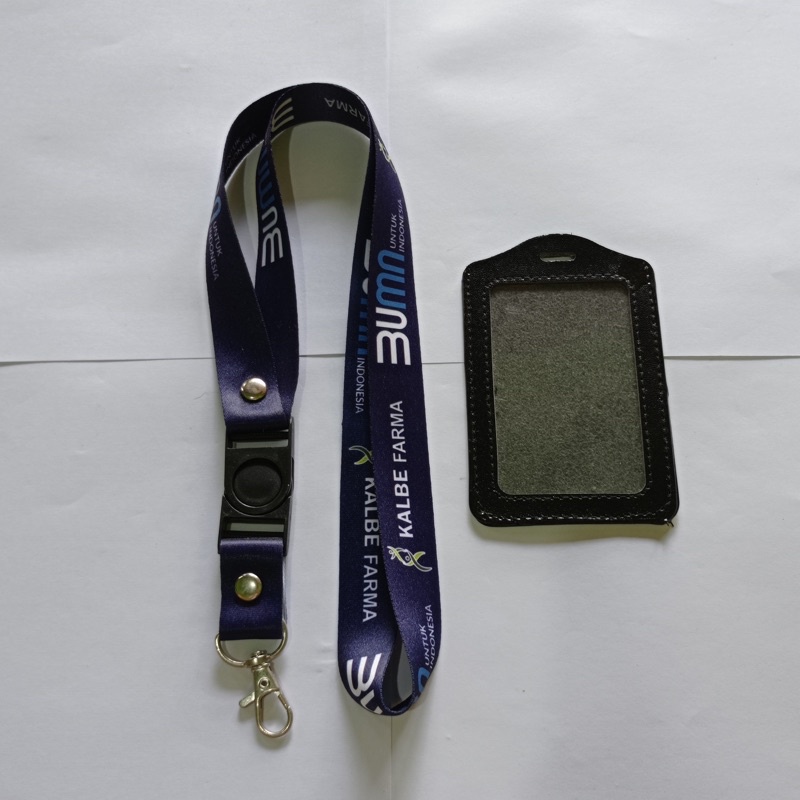 Jual Lanyard Custom BUMN Biru Full Design Custom BUMN Lanyard Strap ID