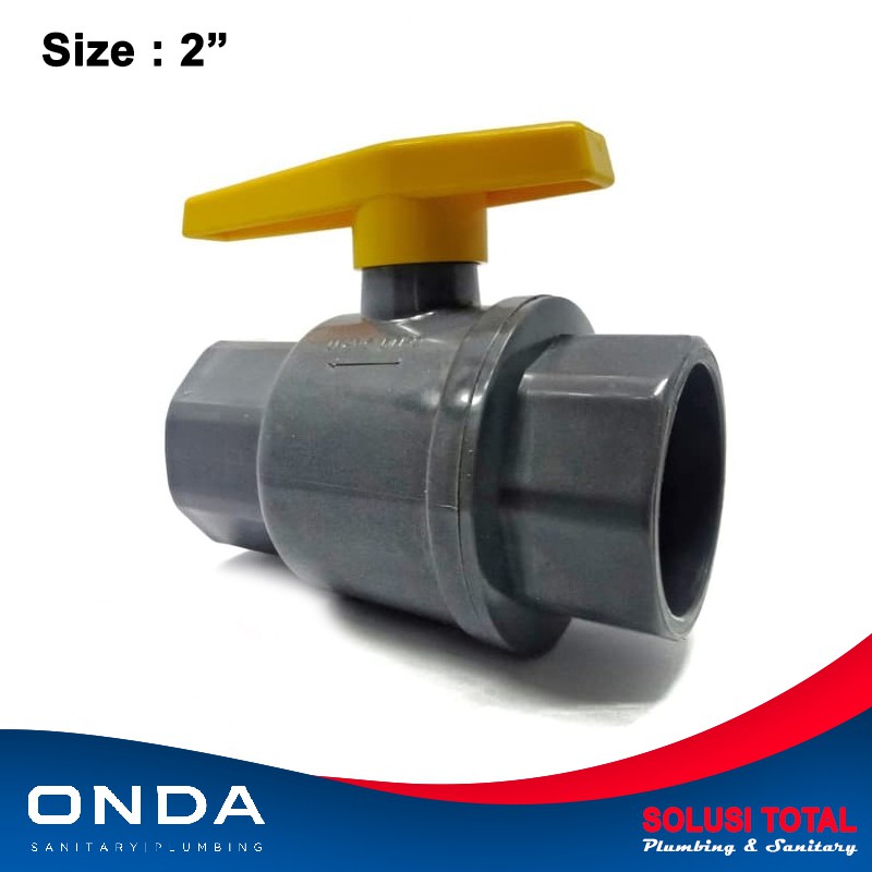 Jual Ball Valve Pvcbv Onda Polos Stop Kran Plastik Pvc Kuning Inch