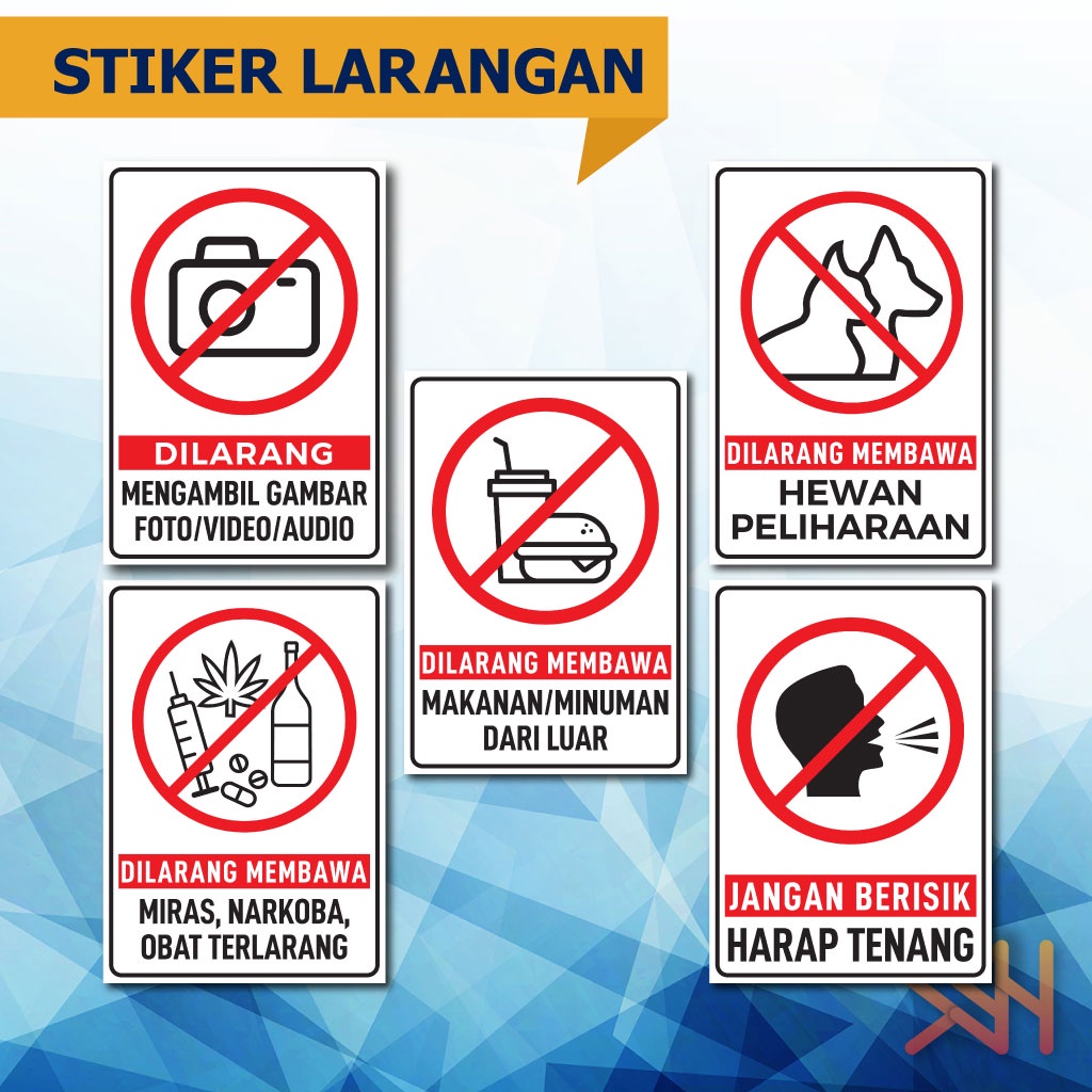 Jual Sticker Stiker Larangan Dilarang Membawa Makanan Minuman Hewan