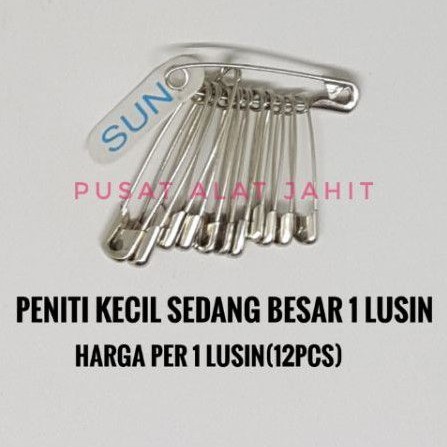 Jual Peniti Kecil Sedang Besar Campur Stainless Stell Kain Baju Kuat