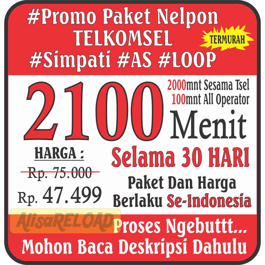 Jual Alisareload Chat Dulu Paket Nelpon Telkomsel Menit