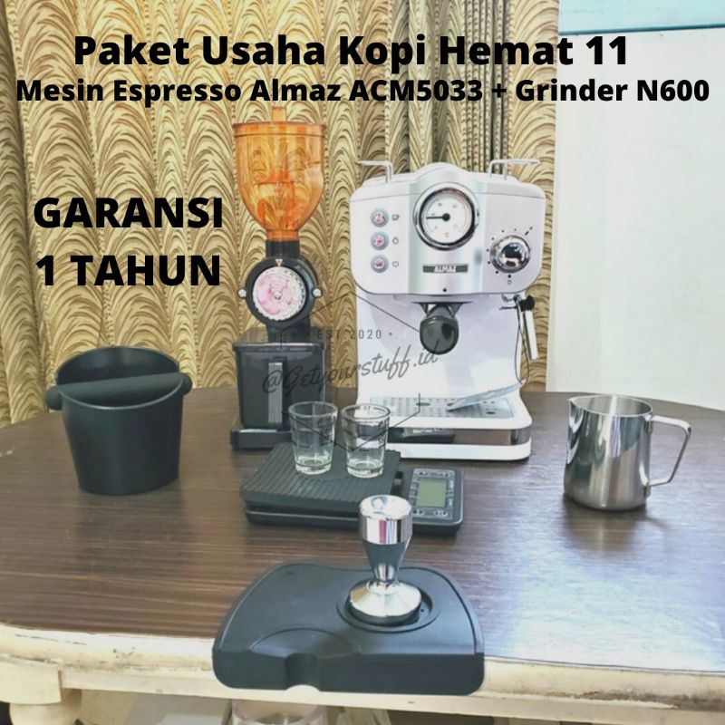 Jual Paket Usaha Kopi Hemat Mesin Espresso Almaz Acm Grinder