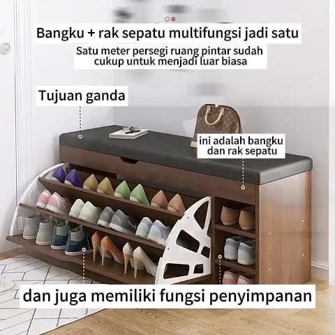 Jual Rak Sepatu Susun Puff Duduk 100CM Rak Sepatu Sofa Lemari Sepatu