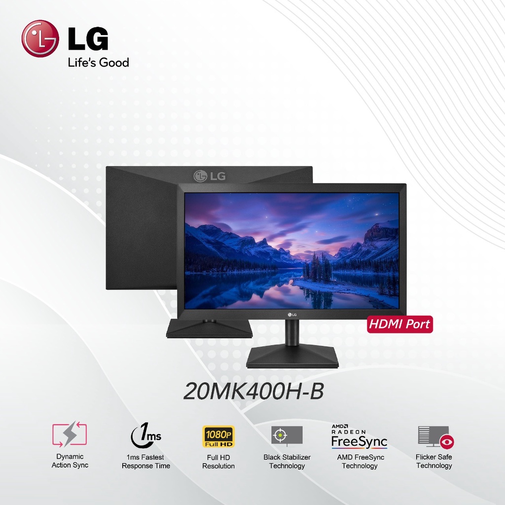 Jual MONITOR LED LG 20 20MK400H B FULL HD 1080P With AMD FreeSync