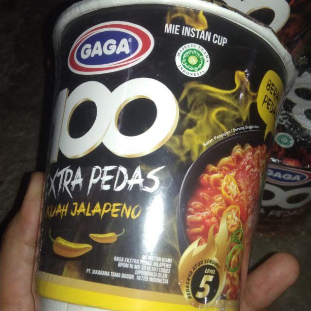 Jual Gaga Extra Pedas Jalapeno Level Kuah Goreng Mie Instan Cup