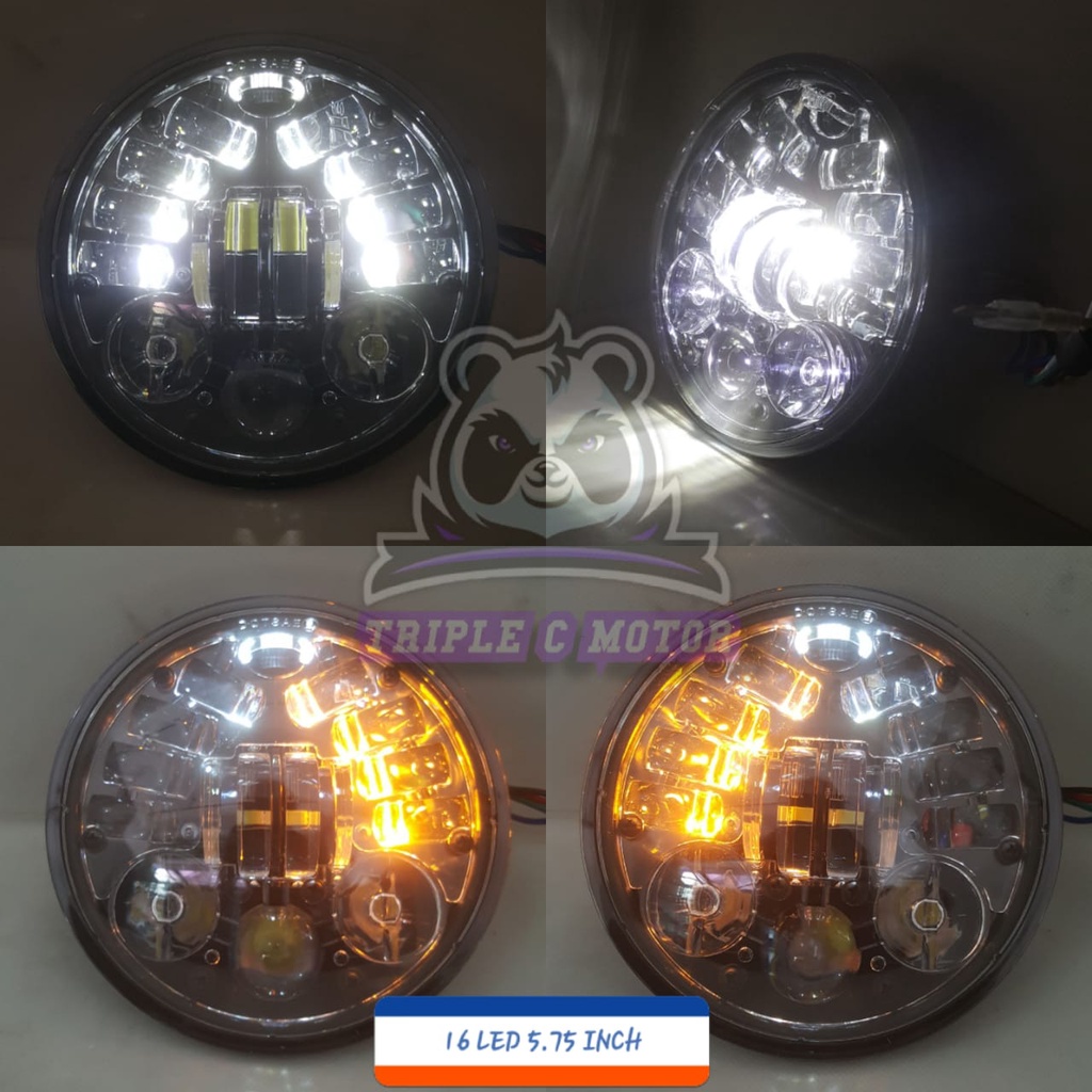 Jual DAYMAKER 16 LED 5 75 INCH REFLEKTOR HEADLAMP HEAD LAMP 5 INCH