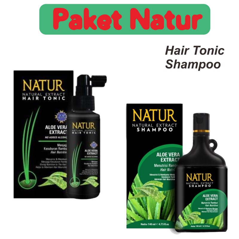 Jual Paket Natur Hair Tonic Aloe Vera Extract 90 Ml Shampo Alovera