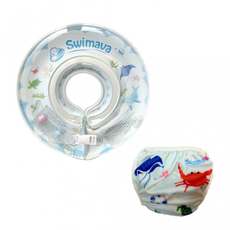 Jual Swimava Deluxe Set Ocean Life Neck Ring Swim Diaper Shopee