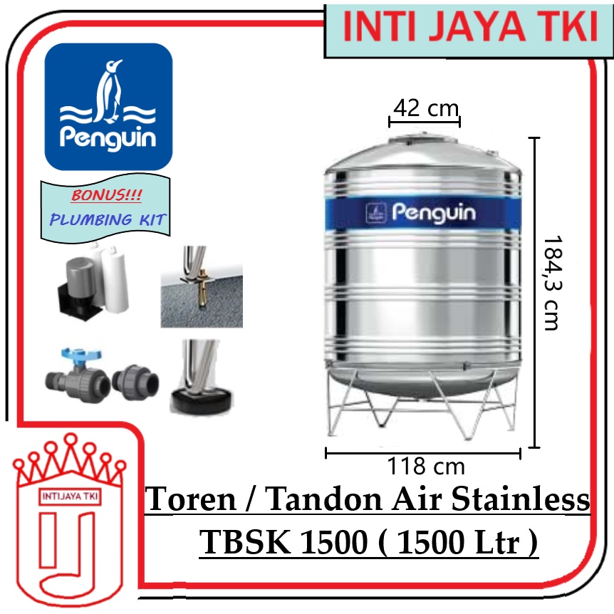 Jual Tbsk Ltr Toren Tandon Air Stainless Penguin Shopee