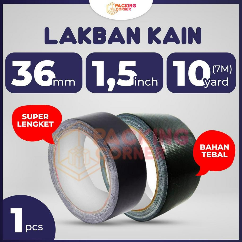 Jual Cloth Tape Solasi Solatip Lakban Kain Linen Jilid Hitam Mm