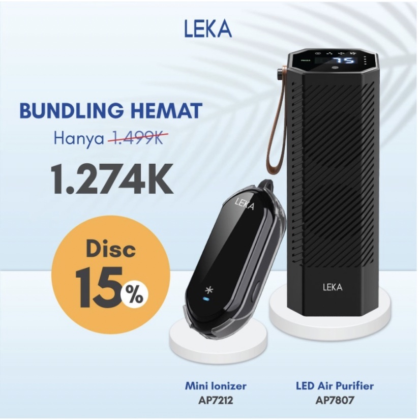 Jual LEKA 7807 LED Air Purifier HEPA13 Filter Sinar UV C Portable