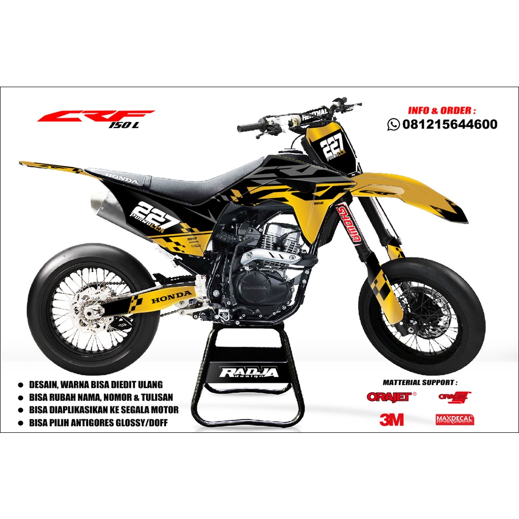 Jual Decal Sticker Crf L Dekal Stiker Hitam Emas Fullbody