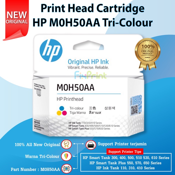 Jual PrintHead Print Head Cartridge HP M0H51AA Black M0H50AA Tri