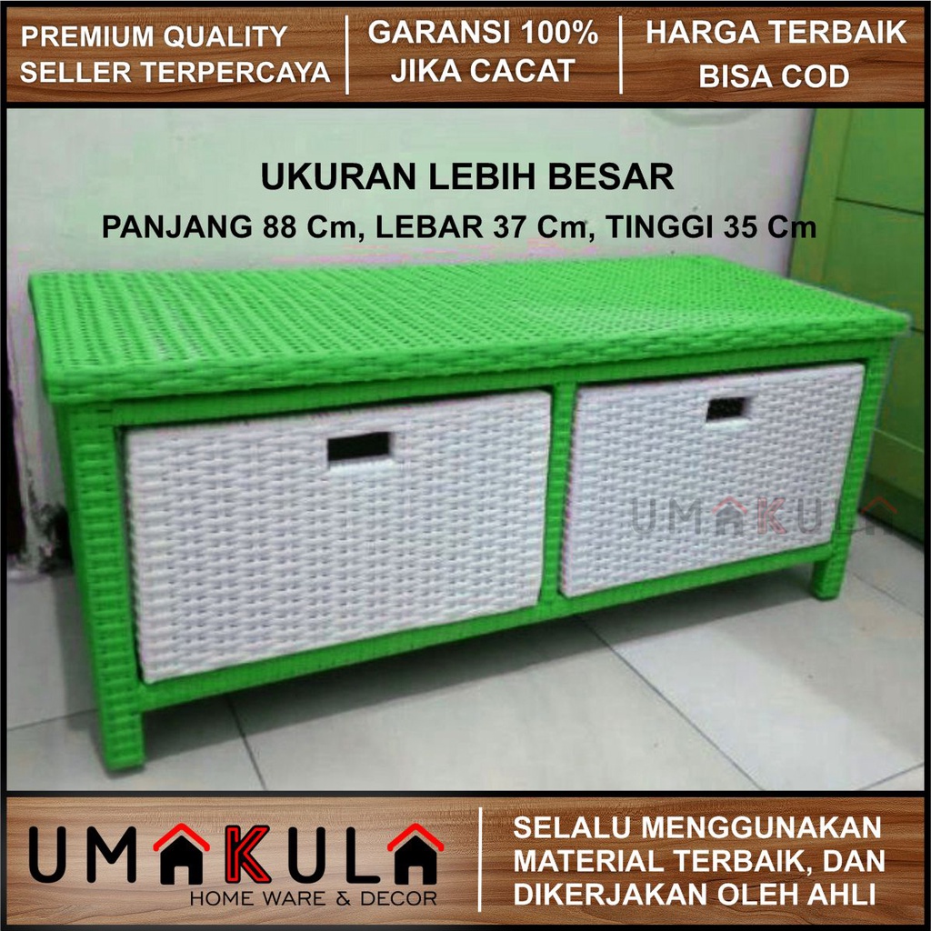 Jual LEMARI ROTAN SINTETIS 2 LACI Meja Tempat TV Dan DVD RAK Bufet