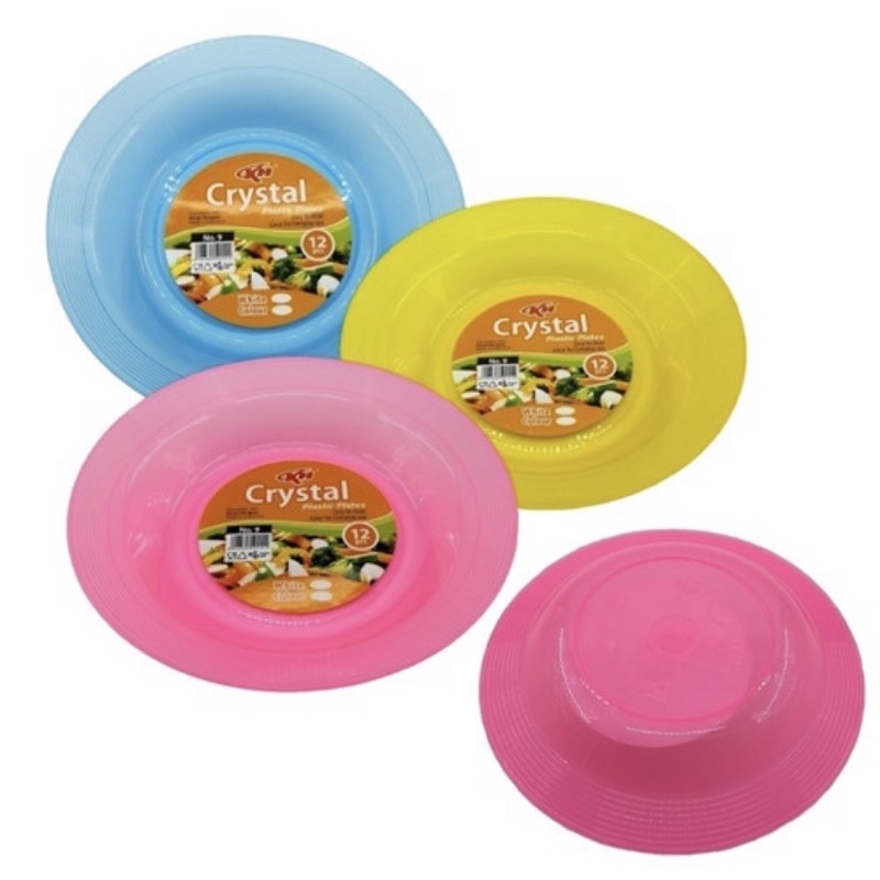 Jual PIRING PLASTIK KH CRYSTAL 6 7 8 9INCH SATUAN PIRING MAKAN