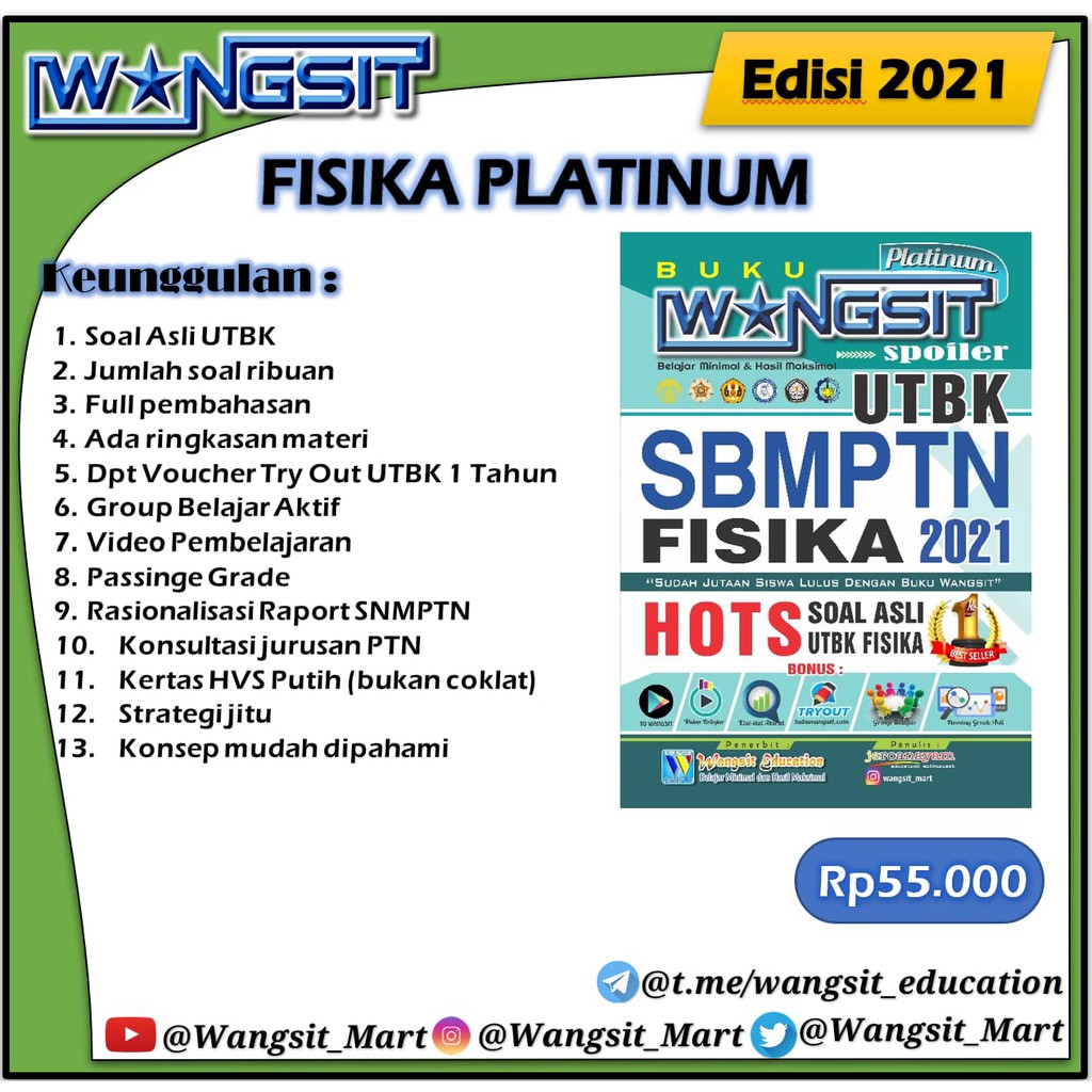 Jual Buku Wangsit SPOILER UTBK SBMPTN 2021 FISIKA PLATINUM Shopee